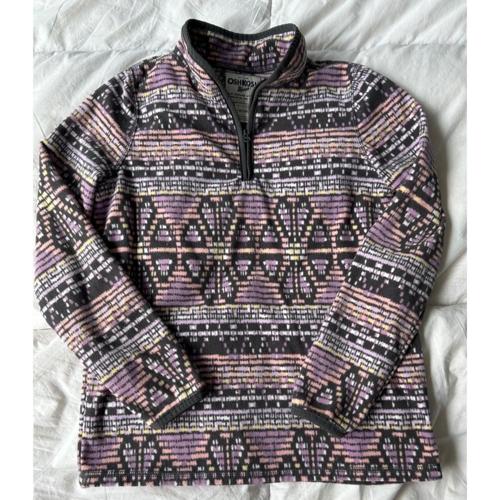 OshKosh B'Gosh Kids' Pullover Fleece‎ Aztec Print Quarter Zip Top